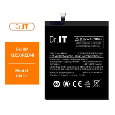 China Mobile Phone Dr. IT BN31 For Xiaomi5x Redmi S2 Battery Redmi note5a Xiaomi mix2s Li-ion Battery for sale