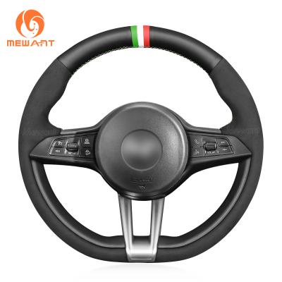 China Alfa Romeo Giulia Quadrifoglio Stelvio 2017-2019 Suede Leather Steering Wheel Cover for sale