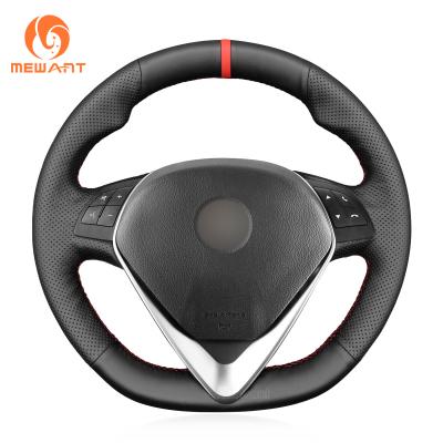 China Custom Fit Black Leather Steering Wheel Cover for Alfa Romeo Giulietta MiTo 2014-2020 for sale