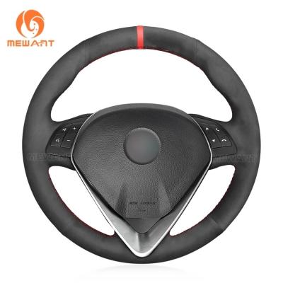 Cina Alfa Romeo Giulietta 2014-2021 tutto nero suede personalizzato copertura del volante a fondo piatto in vendita