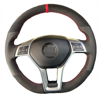 China Mercedes Benz C220 C Class E Class E212 E250 E350 A45 AMG W204 W212 C350 Suede Hand Sewing Steering Wheel Cover for sale