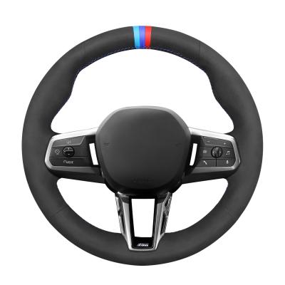 China Black Suede Steering Wheel Cover for BMW X1 X2 M Sport 2 Series iX1 iX2 2022 2023 2024 for sale