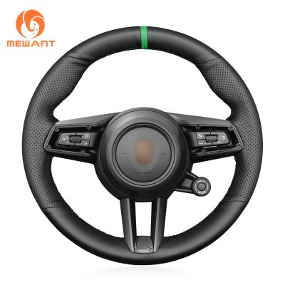 China Durable Leather Steering Wheel Wrap for Porsche 911 992 Macan Panamera Taycan 2019-2022 for sale