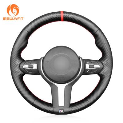 China Fan Club MEWANT Black Carbon Fiber Steering Wheel Cover for BMW 1 2 3 Series F22 F23 F30 F34 F32 F33 F36 F10 F07 F12 F13 F06 F39 F25 for sale