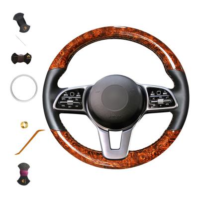 China Mercedes-Benz A B C E CLS GLE Class EQC 202 2018 2019 2020 Black Leather Steering Wheel Cover for sale