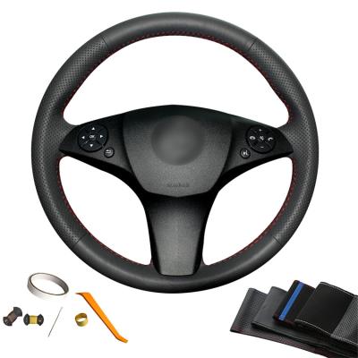 China 20*15*7cm Hand Sewing PU Leather Steering Wheel Cover for Mercedes Benz C180 C200 C350 C300 CLS 280 300 350 500 GLK 300 2008 2009 2010 for sale