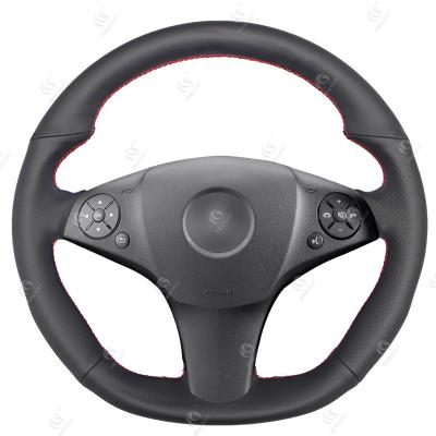 China Hand Sewing Real Leather Steering Wheel Cover for Mercedes Benz AMG C63 W204 C219 E550 E 63 AMG W212 W217 SL 63 R230 C197 R197 for sale