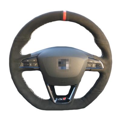 China Soft Suede Steering Wheel Cover for Seat Leon Cupra R Leon ST Ateca FR Ibiza 2013-2018 for sale