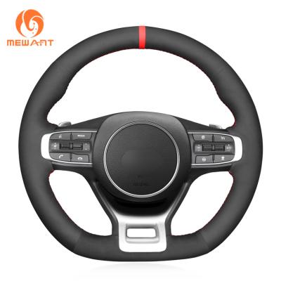 China Kia Sportage K5 GT/GT-Line 2020-2023 Grey Genuine Leather Custom Steering Wheel Cover for sale