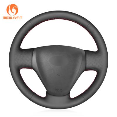 China Light Blue Thread Hand Stitched Leather Steering Wheel Cover for Hyundai Getz 2005-2011 for sale