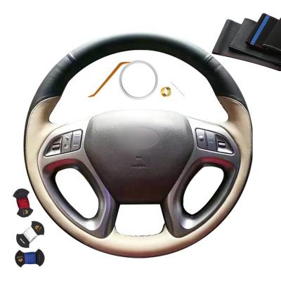 China Colorful Thread Ultimate Style Leather Steering Wheel Cover for Hyundai ix35/Tucson 2 for sale