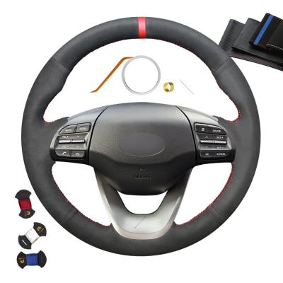 China Upgrade Your Hyundai 2017 2018 2019 with Custom Hand Sewing Suede Steering Wheel Cover for sale