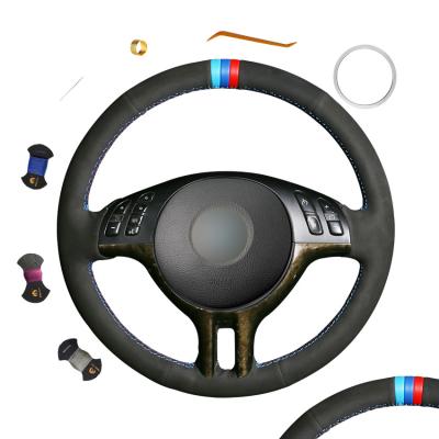 China Custom Suede Steering Wheel Cover for BMW 3 5 Series E46 E46/5 E39 2000-2005 X5 E53 Z3 for sale