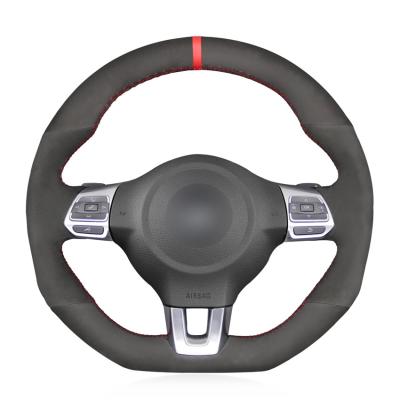 China Suede Steering Wheel Cover for VW MK5 MK6 MK7 MK8 Golf 5 6 7 8 GTI GTD GTE Polo R line Scirocco Tiguan for sale