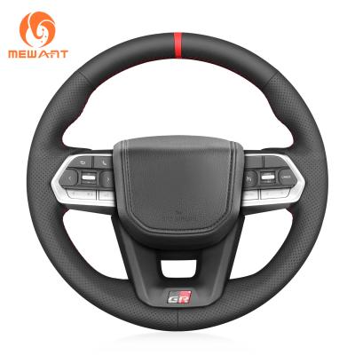 China Red Thread Color Steering Wheel Cover for Toyota Land Cruiser 300 GR Sport 2022-2024 for sale