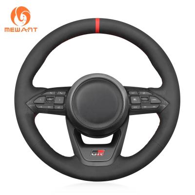 China Black Thread DIY Vegan Suede Steering Wheel Cover for Toyota Yaris Cross GR 2023-2024 for sale