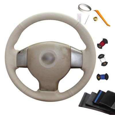 China Hand Sewing Steering Wheel Cover for Nissan Tiida Effortless and Quick Installation for sale