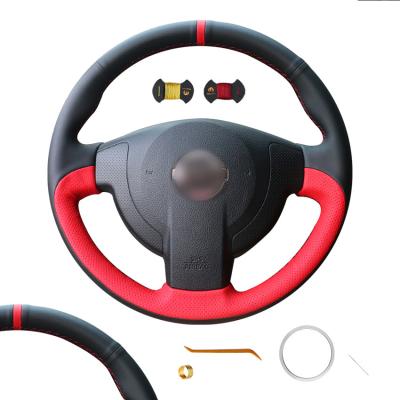 China Stitch On Car Steering Wheel Cover for Nissan Rogue 2008-2013 Red and Black Protection for sale