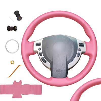 China Light Pink Customized Steering Wheel Cover Set for Nissan NV200 Sentra 2007 2008 2012 for sale