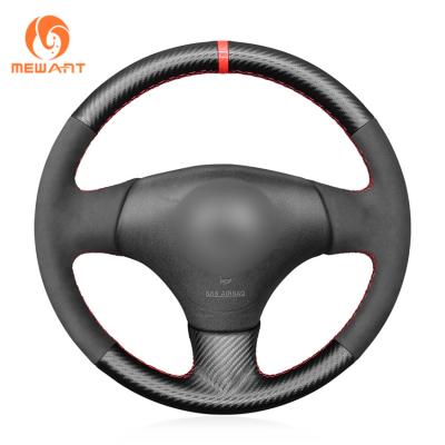 China Hand Stitched Micro Fiber Carbon Suede Steering Wheel Cover for Mazda Protege5 2002-2003 for sale