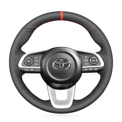 China 2020-2023 Toyota Raize Yaris Customized Genuine Leather Steering Wheel Cover 20*15*7cm for sale