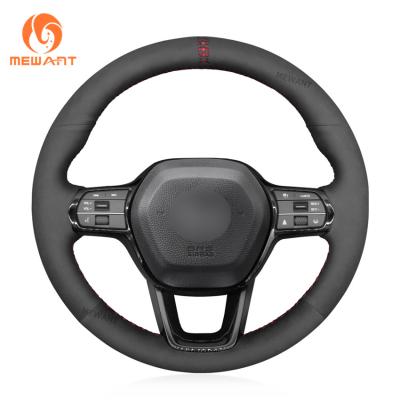 China 2017-2020 Honda Civic 11th Gen 2022 Soft Suede Steering Wheel Cover with Black Thread for sale