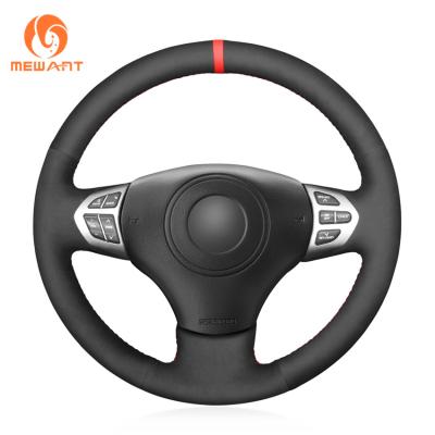 China 2006-2015 Leather Hand Sewing Black Suede Steering Wheel Cover for Suzuki Grand Vitara for sale