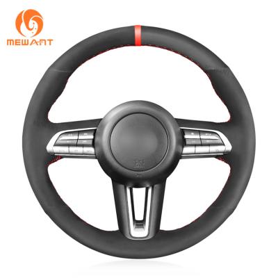 China Custom Hand Stitching Soft Suede Steering Wheel Cover for Mazda CX-30 CX30 Mazda 3 Axela 2019-2020 for sale