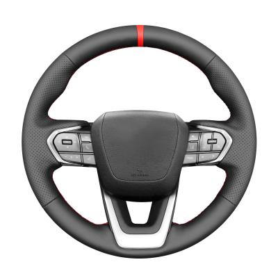 China Hand Sewing Black Leather Steering Wheel Cover for Lexus RX350 NX350 2016-2021 Year for sale