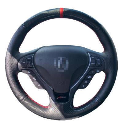 China Genuine Leather Beige Hand Stitching Steering Wheel Cover for Honda Acura RDX TL ILX for sale