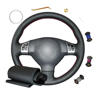 China Custom Black Leather Steering Wheel Cover for SUZUKI Swift 2011 2012 2013 Car Fitment for sale