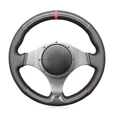 China Hand Stitching Carbon Leather Steering Wheel Cover for Mitsubishi Lancer Evolution EVO 7 8 9 MR M 2003 2004 2005 2006 2007 for sale