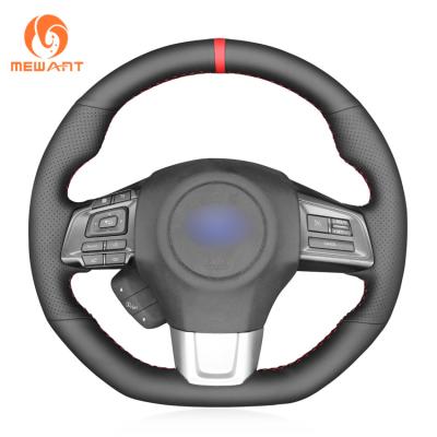 China Custom Leather Suede Sewing DIY Steering Wheel Cover for Subaru BRZ WRX STI Levorg Tribeca Impreza Legacy Outback XV Forester for sale