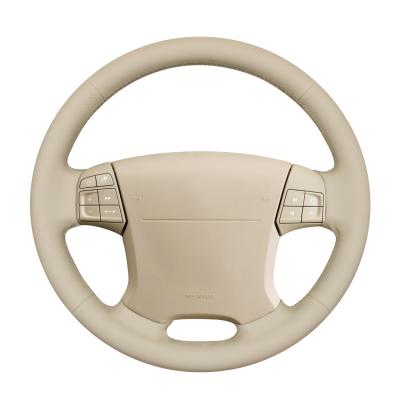 China Car Accessories Hand Stitch Genuine Leather Steering Wheel Cover for Volvo S80 XC70 V70 2006 2007 2008 2009 for sale