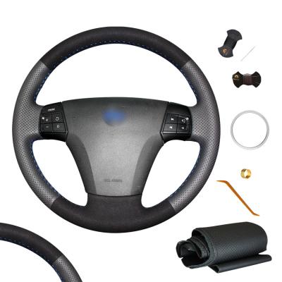 China Hand Sewing Suede Leather Steering Wheel Cover for Volvo S40 V50 2005 2006 2007 2008 2009 2010 20112012 for sale