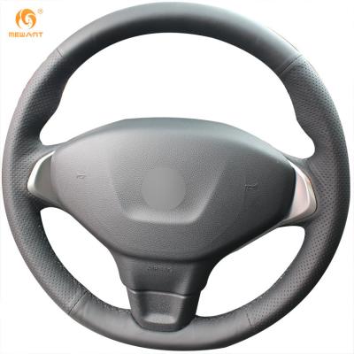 China Car Accessories Mewant Hand Sewn Faux Leather Steering Wheel Cover for Peugeot 301 for sale