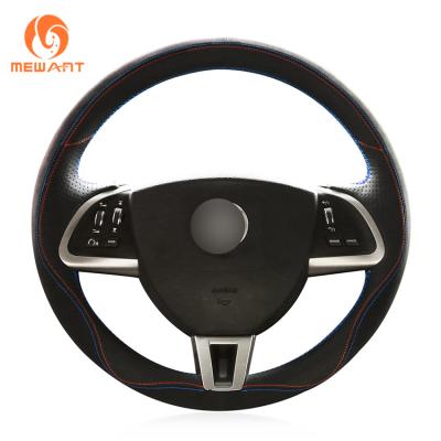 China Black Leather Steering Wheel Cover for Jaguar Sportbrake 2008 2009 2010 2011 2012 2015 E-Pace F-Pace XE XF 2008-2017 2018 2019 for sale