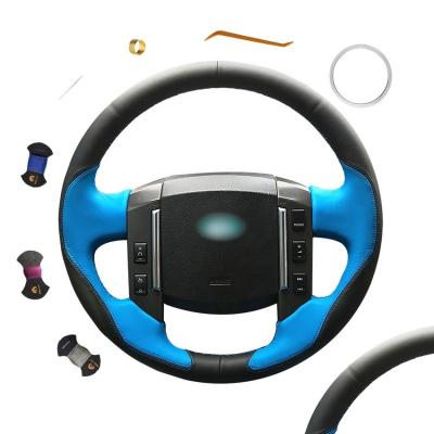 China MEWANT For Land Rover Free lander 2 Car Interior Accessories Blue Designer Hand Leather Sewing Steering Wheel Cover for sale