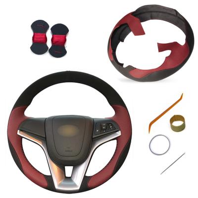 China Black DIY Suede Leather Steering Wheel Cover for Chevrolet Cruze Chevrolet Aveo for sale