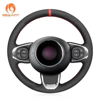 China Fashion Design Car Accessory Black Leather Steering Wheel Cover For Fiat 500 500C 2015 2016 2017 2018 2019 2020 2021 for sale