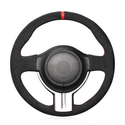 China Wrap Hand Sewing All Black Soft Suede Steering Wheel Cover for Subaru BRZ Scion FR-S FRS Toyota 86 GT86 for sale