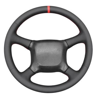 China High quality customized hand stitching black leather steering wheel cover for Chevrolet Chevy Silverado 500 1999-2002 for sale