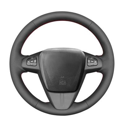 Cina Copertura del volante in cuoio PU a cucitura a mano nera per Mazda BT-50 BT50 2012 2013 2014 2015 2016 2017 2020 in vendita