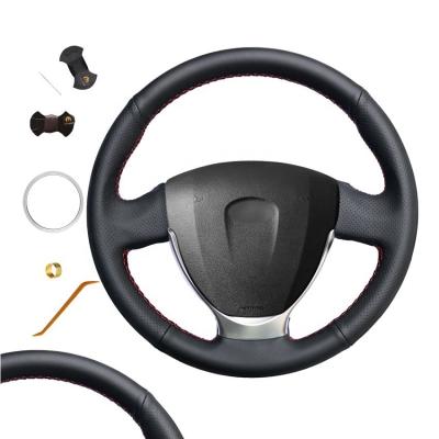 China MEWANTHigh Quality Hand Sewing Diy Steering Wheel Cover Carbon Fiber Leather Wholesale For Lada Priora Granta Priora for sale