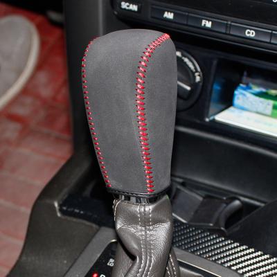 China Black Suede Gear Shift Knob Cover for Toyota Prado 2010 2012 2013 2014 Land Cruiser Prado for sale