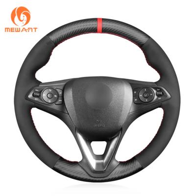 China Hand Stitching Matte Carbon Suede Steering Wheel Cover for Opel Vauxhall Astra K Corsa E Crossland X Grandland X Insignia Zafira for sale