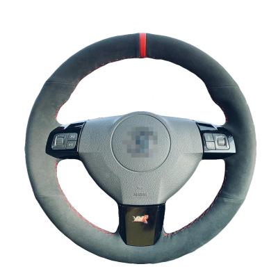 China Custom Hand Sewing Soft Suede Steering Wheel Cover for Opel Vauxhall Corsa VXR Holden Astra H GSI Zafira B OPC Signum Vectra C for sale