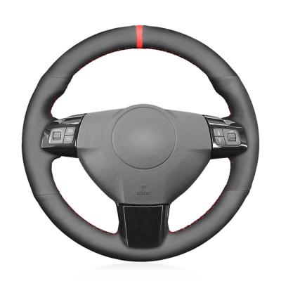 China Custom Hand Sewing Black Suede Steering Wheel Cover for Opel Vauxhall Holden Astra H GSI Zaflra B Signum Vectra C for sale