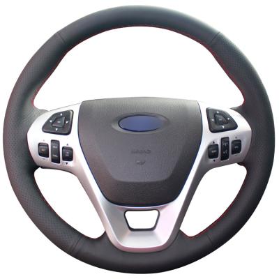 China Customize Your Own Artificial Leather Stitched Steering Wheel Cover for Ford Explorer 2011-2016 Taurus 2012-2015 Edge 2011-2014 for sale