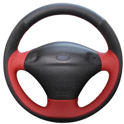 China Custom Styling Echt leder Suede Hand Stitch Auto Wrap Steering Wheel Cover voor Ford Fiesta 4 Mk4 1996-2006 Oude Fiesta Te koop